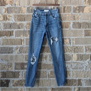 Classic Blue Distressed Women's Jeans